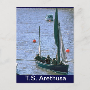 TS Arethus a, SAiling the whaler Vykort