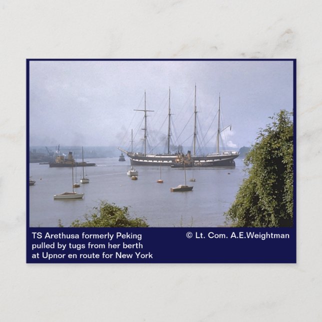 TS Arethus a tidigare Peking, Upnor Vykort (Framsida)