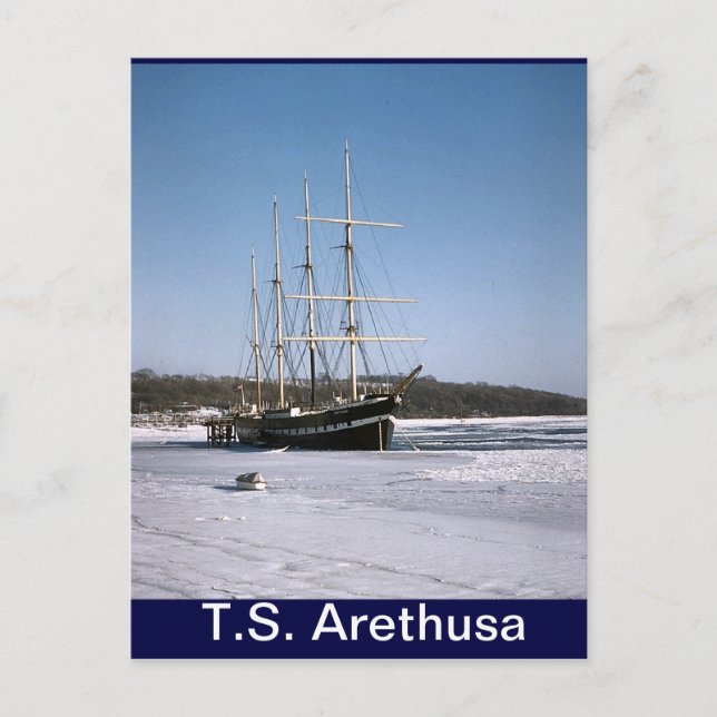 TS Arethus, i Medway-isen Vykort (Framsida)