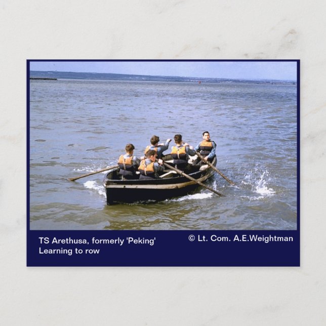 TS Arethus,lära sig att rada Vykort (Framsida)