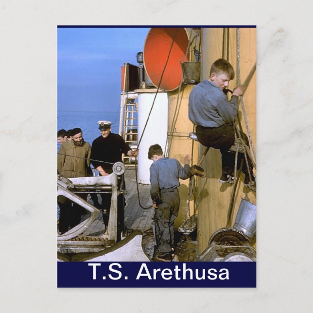 TS Arethus, måla mast Vykort (Framsida)