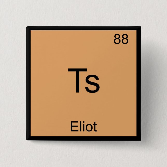 Ts - Eliot Rolig T-Shirt Med Kemiskt Elementsymbol Knapp (Framsida)