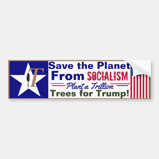 T's for Trump Räddat planeten FRÅN SOCIALISM Bildekal (Framsidan)