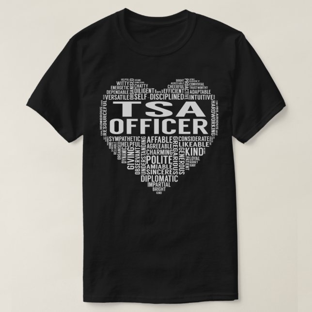 Tsa Officer Heart T Shirt (Design framsida)
