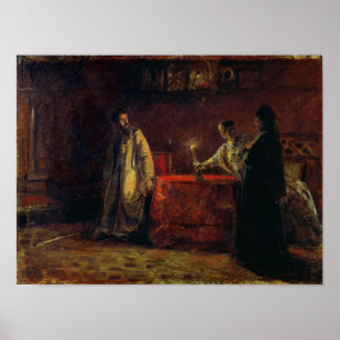 Tsar Boris Godunov och Tsarina Martha, 1874 Poster