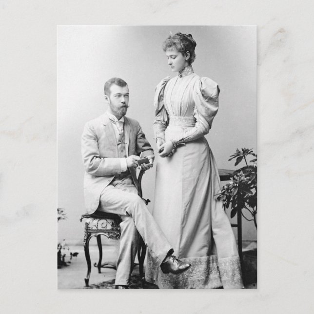 Tsar från Ryssland och Tsarina Alexandra 1894 Vykort (Framsida)