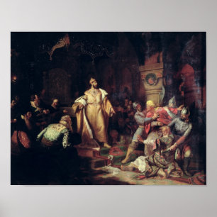 Tsar Ivan III som river gärningen av Tatar Khan Poster