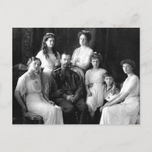 Tsar och Tsarina av Ryssland med barnen OTMA-A Vykort