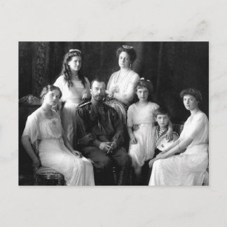 Tsar och Tsarina av Ryssland med barnen OTMA-A Vykort