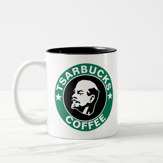 Tsarbucks Rolig Rysk Punska Kaffebar Två-Tonad Mugg (Vänster)