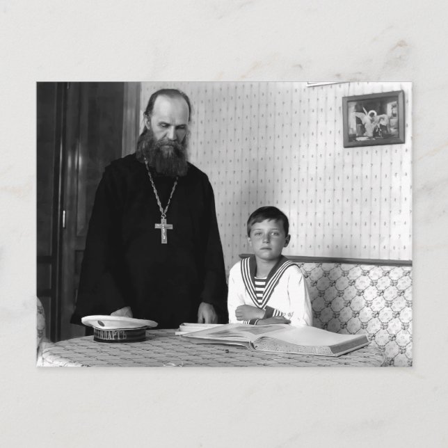 Tsarevitch Alexis Romanov, ryska postens tsar Vykort (Framsida)