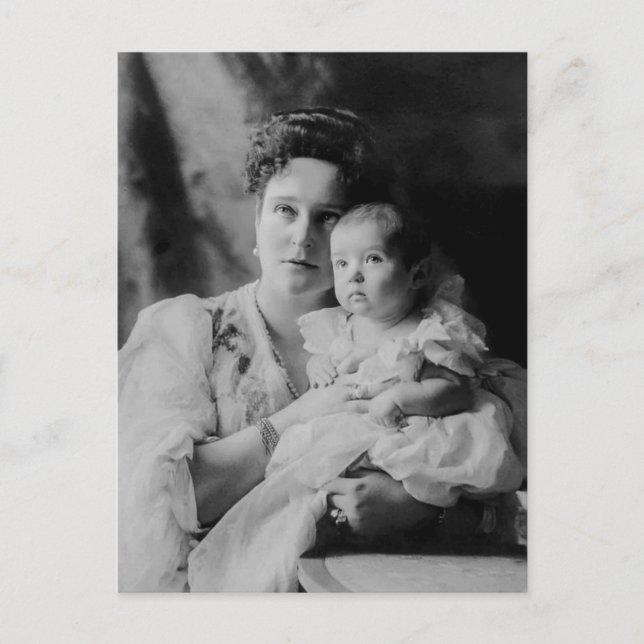 Tsarina Alexandra från Ryssland och Tsarevitch Ale Vykort (Framsida)