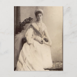 Tsarina Alexandra från Ryssland, Romanov tiara & f Vykort