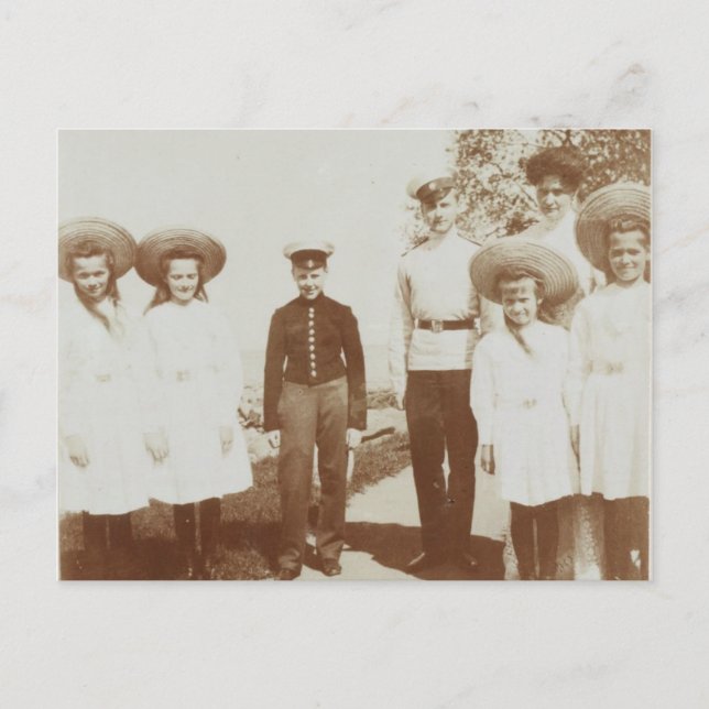 Tsarina från Ryssland och döttrar, OTMA Romanov Vykort (Framsida)