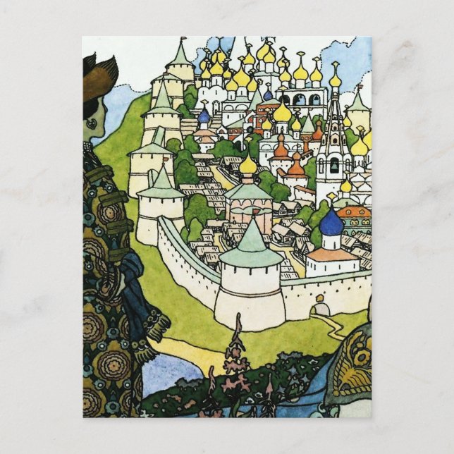 "Tsartalets tal" av Ivan Bilibin Vykort (Framsida)