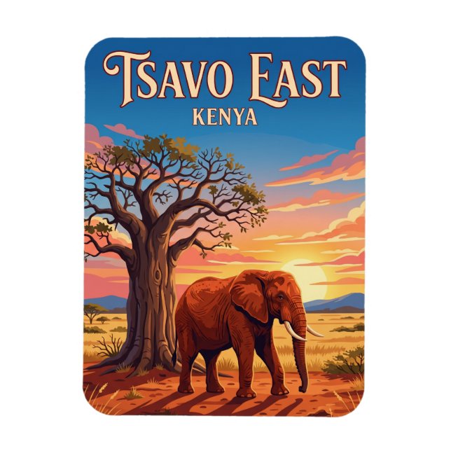 Tsavo East nationalpark Kenya Magnet (Vertikal)