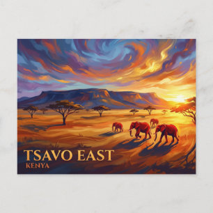 Tsavo East nationalpark Kenya Vykort