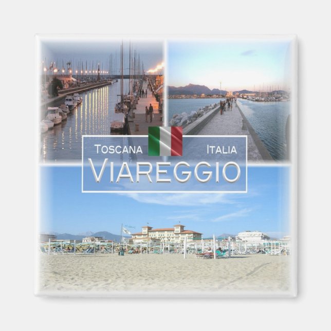 TSC020 VIAREGGIO, Mosaic, Toskana, Fridge Magnet (Framsidan)
