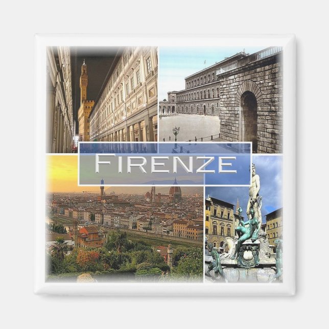 TSC029 FLORENCE - Mosaic - Toskana - Fridge Magnet (Framsidan)