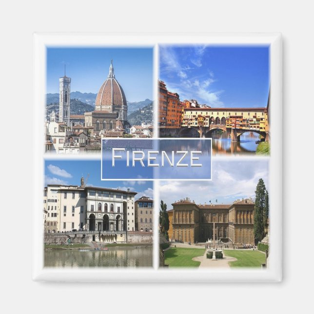 TSC030 FLORENCE, Mosaic, Toskana, Fridge Magnet (Framsidan)