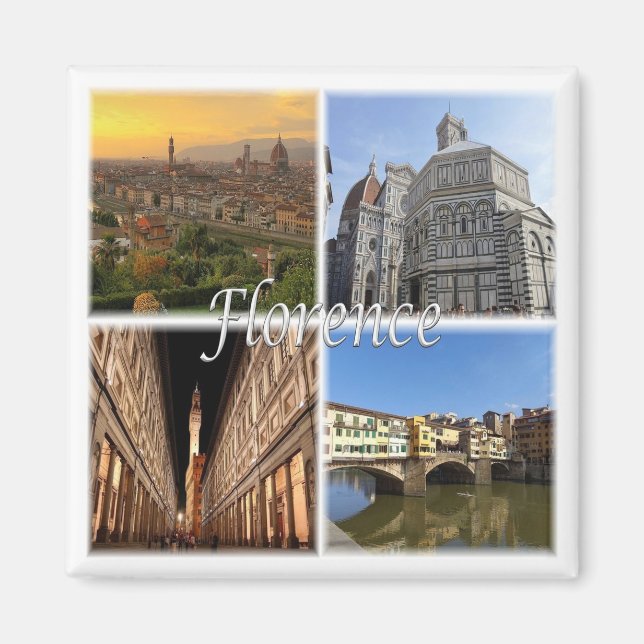 TSC033 FLORENCE, Mosaic, Toskana, Fridge Magnet (Framsidan)