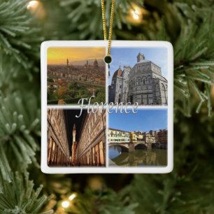 TSC033 FLORENCE, Mosaic, Toskana Julgransprydnad Keramik
