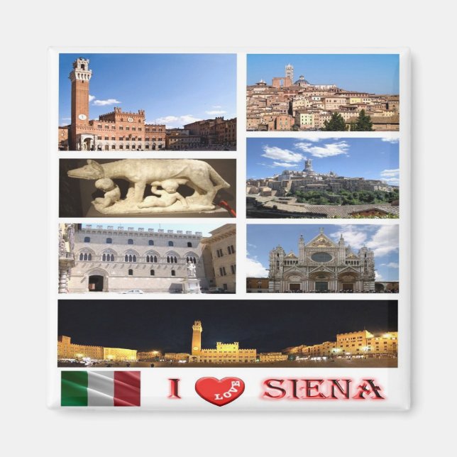 TSC036 SIENA I Kärlek, Mosaic, Toskana, Fridge Magnet (Framsidan)