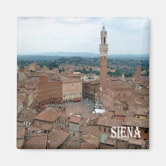 TSC039 SIENA Panorama, Toskana, Fridge Magnet (Framsidan)