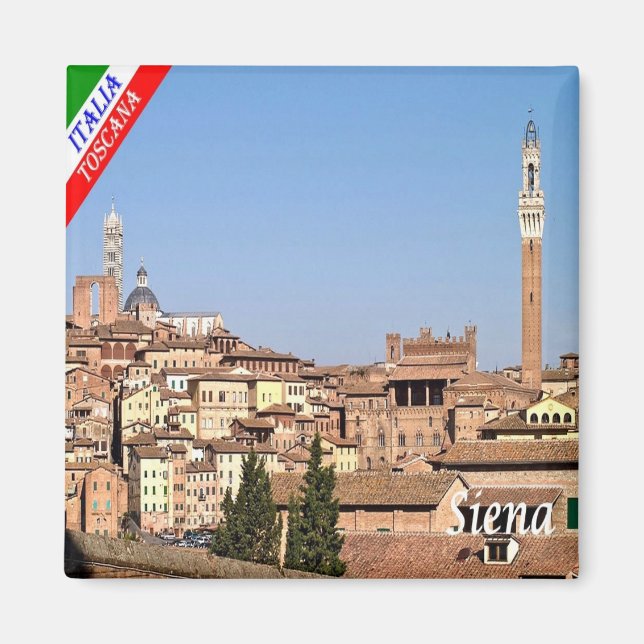 TSC042 SIENA Panorama, Toskana, Fridge Magnet (Framsidan)