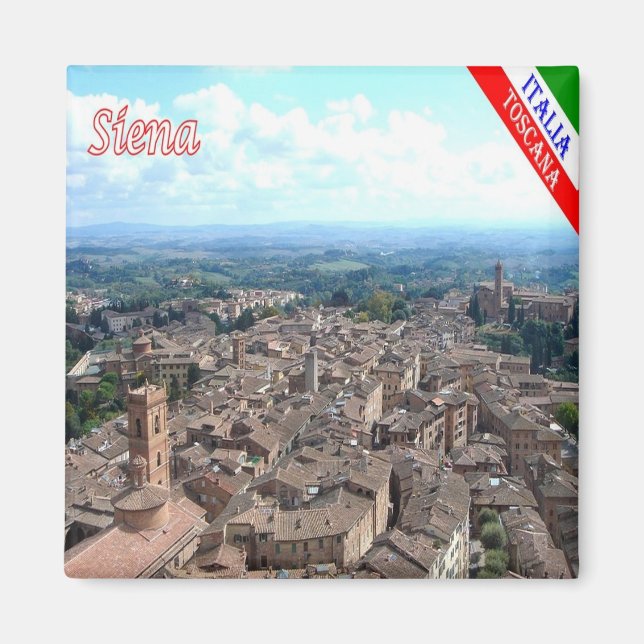 TSC044 SIENA Aerial View, Tuscany, Fridge Magnet (Framsidan)