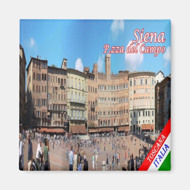 TSC053 SIENA, Piazza del Campo, Toskana, Fridge Magnet (Framsidan)