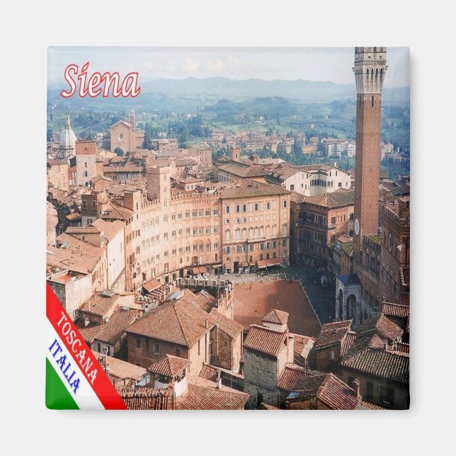 TSC055 SIENA - Piazza Del Campo - Toskana - Fridge Magnet (Framsidan)