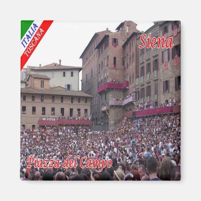 TSC059 SIENA, P.zza del campo, Toskana, Fridge Magnet (Framsidan)