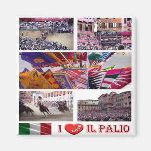 TSC062 SIENA, Palio I Kärlek, Mosaic, Fridge Magnet