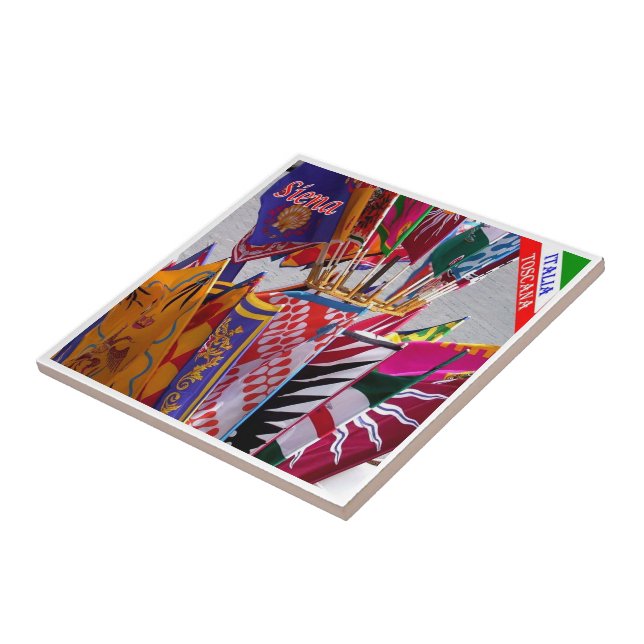 TSC063 SIENA, Contrade Banners Kakelplatta (Sidan)