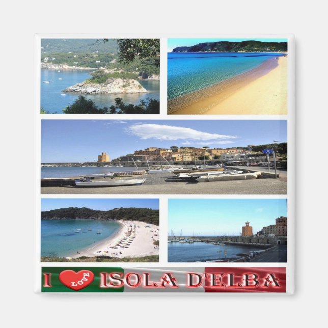 TSC067 ELBA ISLAND I Kärlek, Toscana, Fridge Magnet (Framsidan)