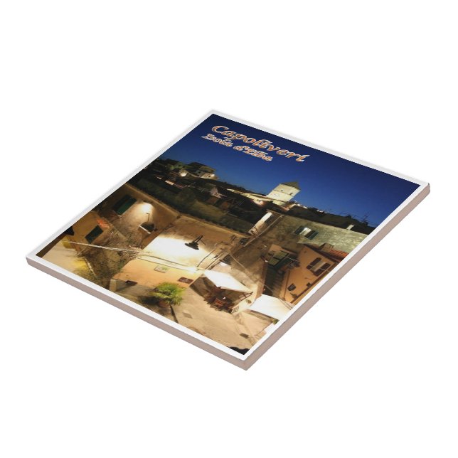 TSC085 CAPOLIVERI by night, ELBA Island, Kakelplatta (Sidan)