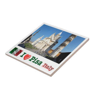 TSC098 PISA I Kärlek, Piazza Duomo, Toskana Kakelplatta