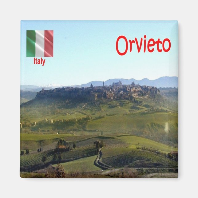TSC104 ORVIETO, Panorama, Toskana, Fridge Magnet (Framsidan)