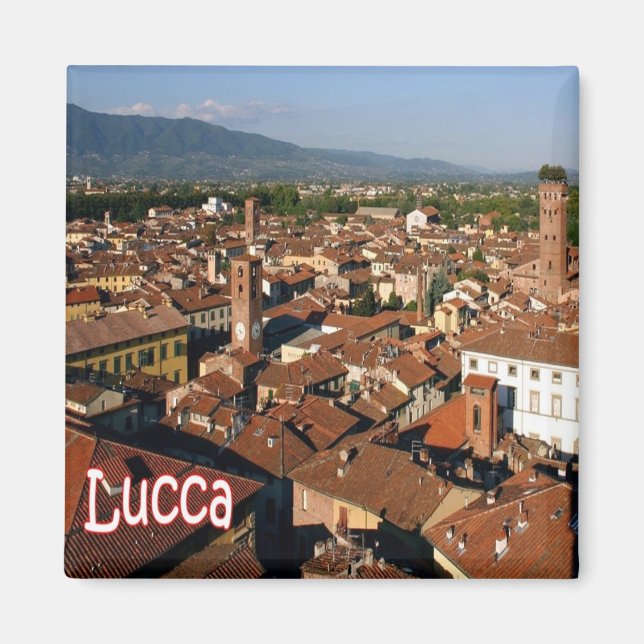 TSC110 LUCCA, Panorama, Toskana, Italien, Fridge Magnet (Framsidan)