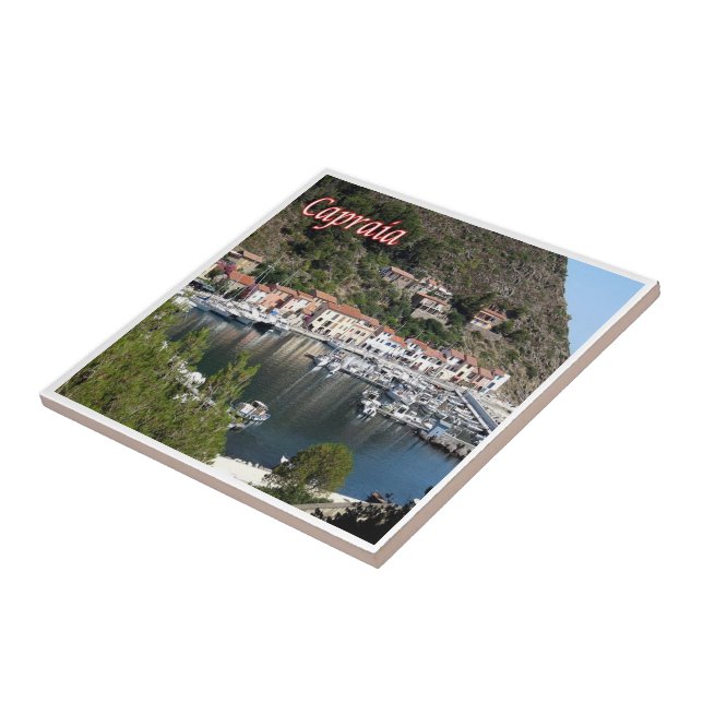 TSC126 CAPRAIA, Little Port, Toskana, Italien Kakelplatta (Sidan)