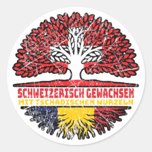 Tschad Tschadisch Schweizer Schweiz Baum Wurzel Runt Klistermärke