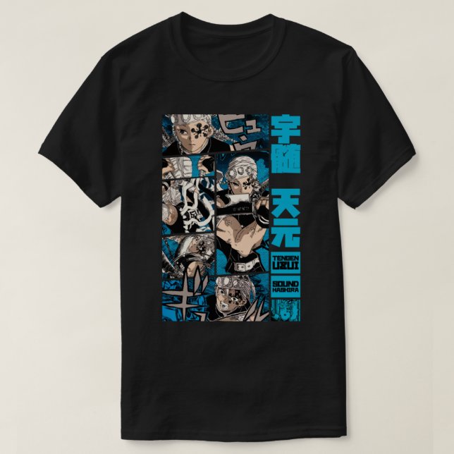 TSchengen Uzui Desing = DEMON SLAYER = Manga Panel T Shirt (Design framsida)