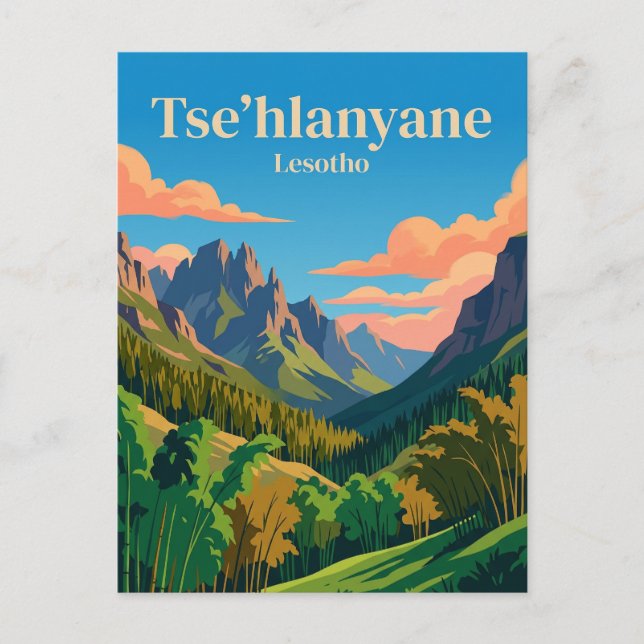 Tse'hlanyane nationalpark Lesotho Vykort (Framsida)