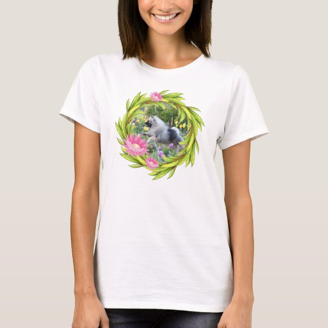 Tshirt 2 för vårtulpanKeeshond T-shirt (Framsida)