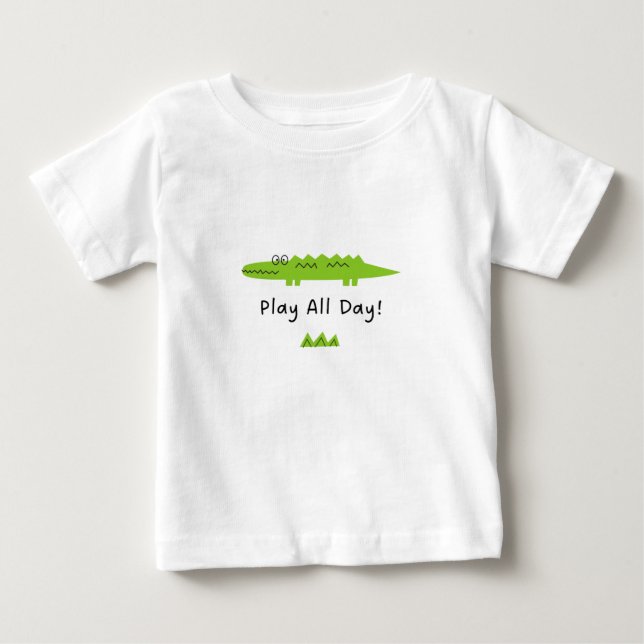 Tshirt bebis barn spel krokodiler  t shirt (Framsida)