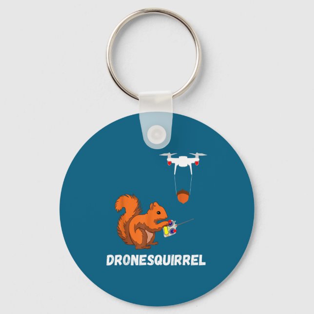 Tshirt Ekorre Drönarpilot Quadcopteroperatörer Nyckelring (Framsida)