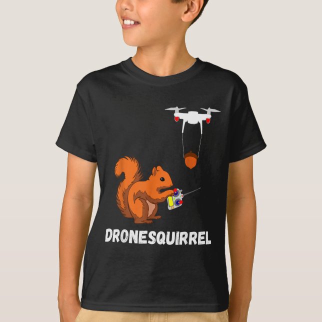 Tshirt Ekorre Drönarpilot Quadcopteroperatörer T Shirt (Framsida)