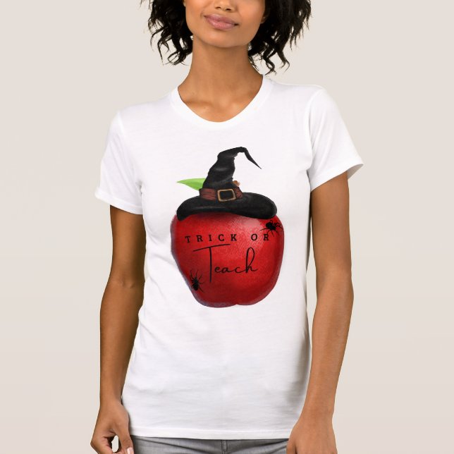 Tshirt eller Teach Apple Teacher Tshirt T Shirt (Framsida)