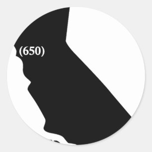 Tshirt för 650 riktnummer, fjärdområde, runt klistermärke